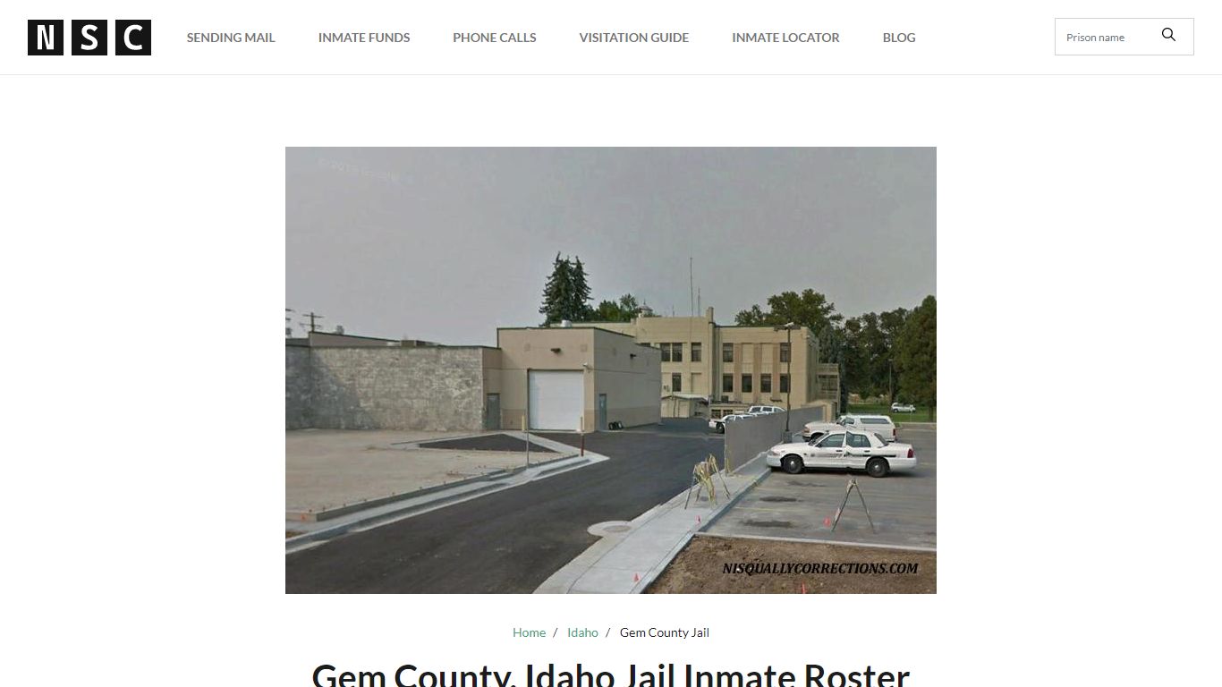 Gem County, Idaho Jail Inmate Roster - Nisqually Corrections